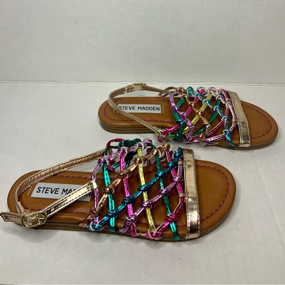 NWOT Steve Madden Multi-Color Flat Sandal - Picture 2 of 8